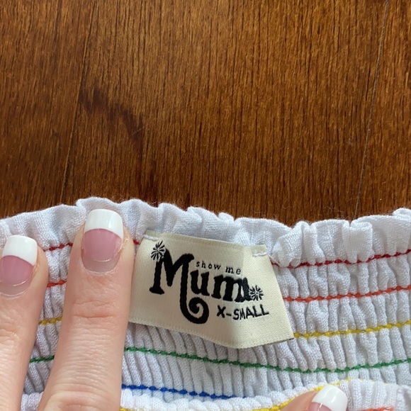 White and rainbow stitched matching set - Picture 4 of 6